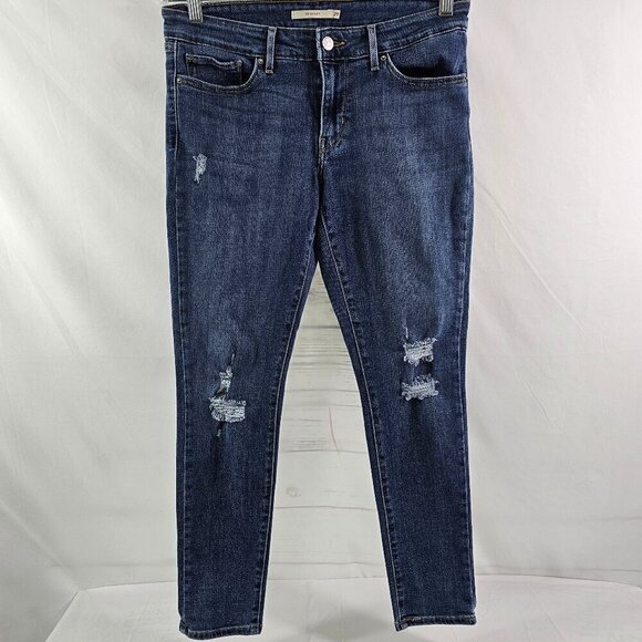 Levi’s Women’s 711 Skinny Distressed Ripped Medium Wash Blue Jeans – Size 29 - Picture 15 of 16